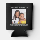 Beste Stepdad je Personalisiertes Foto Schwarz Dosenkühler (Vorderseite)