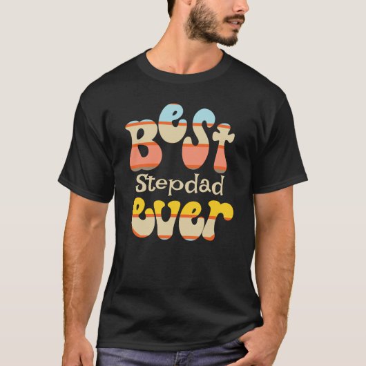 Beste Stepdad je Retro T-Shirt (Vorderseite)