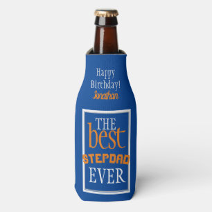 Beste Stepdad je Typografie Blue Flaschenkühler