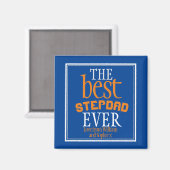 Beste Stepdad je Typografie Blue Magnet (Vorderseite/Rückseite)