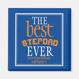 Beste Stepdad je Typografie Blue Magnet