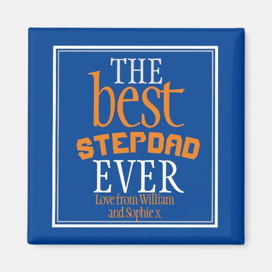 Beste Stepdad je Typografie Blue Magnet (Vorne)