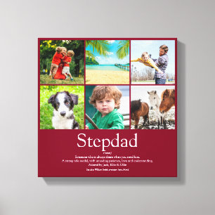 Beste Stepfather Stepdad Modern Foto Collage Leinwanddruck