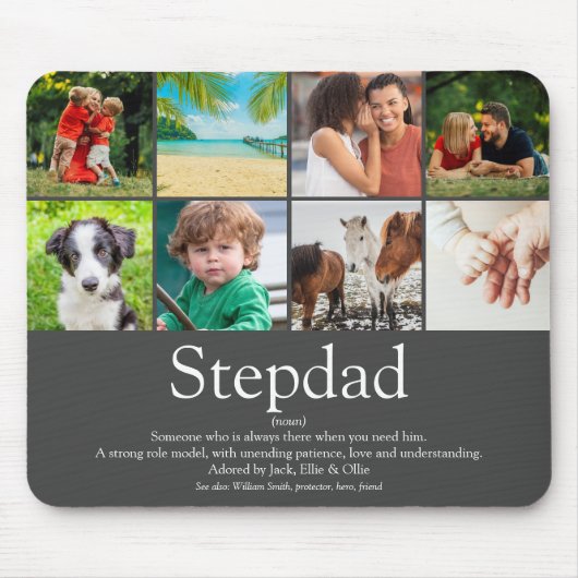 Beste Stepfather-Zitat-FotoCollage Mousepad (Vorne)