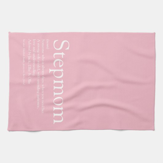 Beste Stepmutter, Stepmutter definiert Rosa Geschirrtuch (Horizontal)