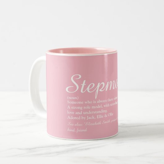 Beste Stepmutter, Stepmutter Definition Skript Ros Zweifarbige Tasse (Vorderseite Links)