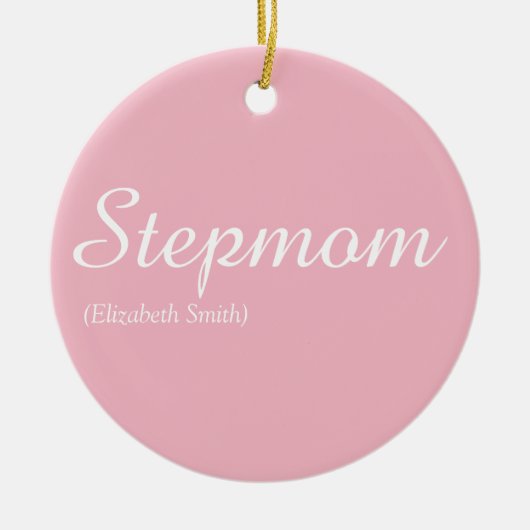 Beste Stepmutter Stepmutter Hübsch Pink Elegant Keramik Ornament (Vorne)