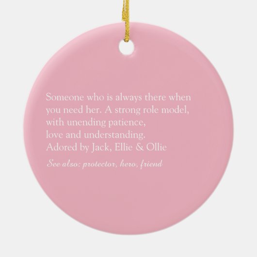 Beste Stepmutter Stepmutter Hübsch Pink Elegant Keramik Ornament (Hinten)
