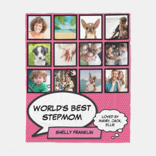 Beste Stiefmutter der Welt 12 Foto Pink Fleecedecke