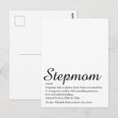 Beste Stiefmutter, Stiefmutter Definition Script Postkarte (Vorne/Hinten)