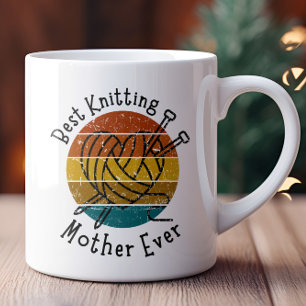 Beste strickende Mutter aller Zeiten Retro-Sonnenu Kaffeetasse