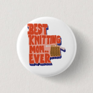 Beste Strickende Mutter Aller Zeiten Retro Vintage Button