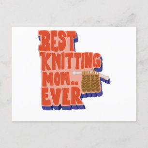 Beste strickende Mutter überhaupt Retro Vintage-Ty Postkarte