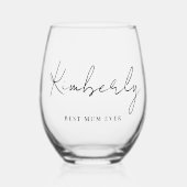 Beste Summe pro Script Monogram Weinglas Ohne Stiel (Vorderseite)