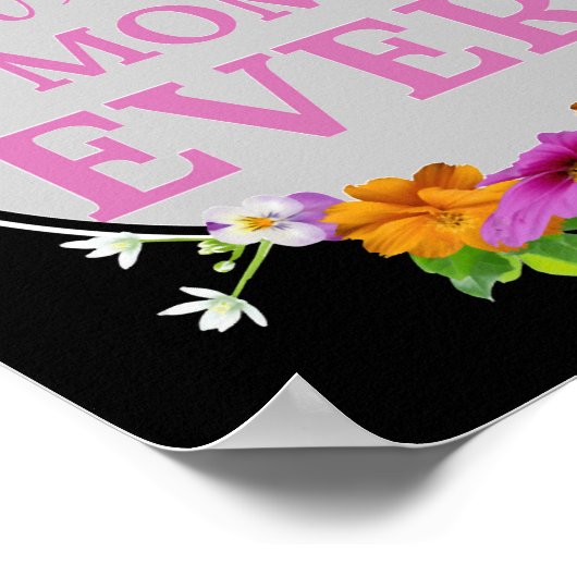 Beste Super Mama je rosa Text mit Blume Graphic Poster (Ecke)