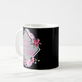 Beste Super Mama je rosa Text mit Roter Blume Gra Kaffeetasse (Vorderseite Links)