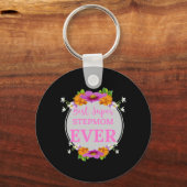 Beste Super Stepama je rosa Text mit orangefarbene Schlüsselanhänger (Vorderseite)