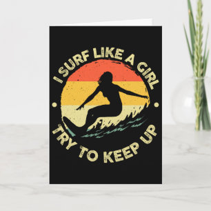 Beste Surf-Kunst für Mädchen Frauen Strand Surfer Karte