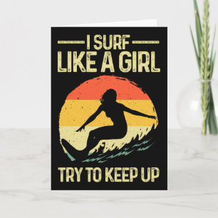 Beste Surferin wie ein Mädchen Surfer Art für Frau Karte
