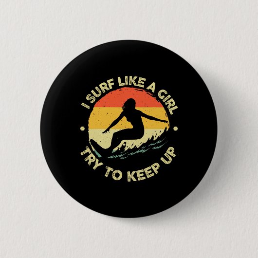 Beste Surfkunst für Mädchen Frauen Strand Surfer S Button (Vorderseite)