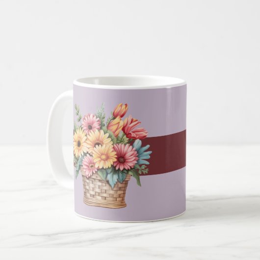 Beste Tantchen je gerbera Blume bordeauxrot Kaffeetasse (Vorderseite Links)