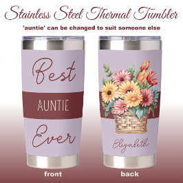 Beste Tantchen je Gerberer-Blume lila Thermobecher