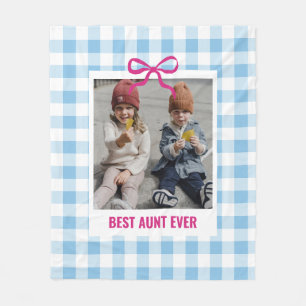 Beste Tante Auntie Geburtstag Benutzerfoto Gingham Fleecedecke