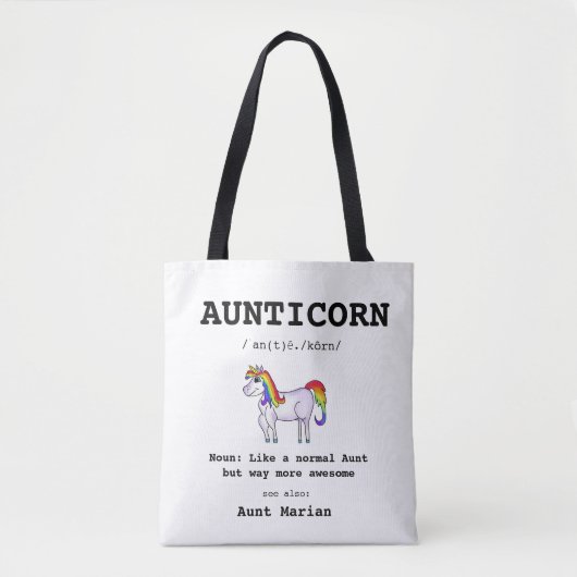 Beste Tante Definition Aunticorn Einhorn Tasche (Vorderseite)
