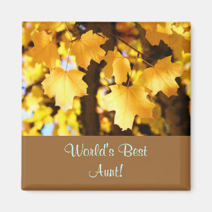 Beste Tante der Welt! Magnetgeschenke Gelb Herbst Magnet