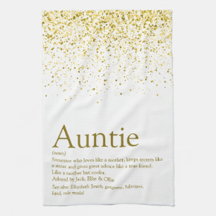 Beste Tante der Welt Tante Definition Gold Glitter Geschirrtuch