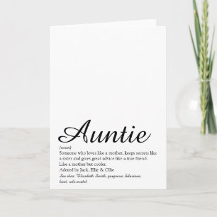 Beste Tante der Welt Tante Definition Schrift Karte