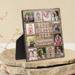 Beste Tante je 12 Foto Collage Rustikales Holz Fotoplatte<br><div class="desc">Erstellen Sie Ihre eigene Collage-Plakette mit 12 Ihrer Lieblingsfotos auf einem holztexturierten Hintergrund.Personalisieren Sie Ihre Fotos mit familiären Fotos . Schenkt der Lieblingssante zum Geburtstag,  Feiertag und Muttertag ein wertvolles Sake-Geschenk.</div>