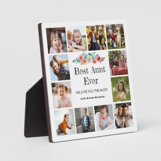 Beste Tante je 12 FotoCollage Fotoplatte (Vorderseite)