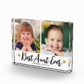 Beste Tante je 2 Bild Collage Herz Keepake Fotoblock (Rechts)
