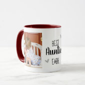 Beste Tante je 2 Foto Collage weiß Tasse (Vorderseite Links)