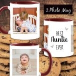 Beste Tante je 2 Foto Collage weiß Tasse<br><div class="desc">Zwei größere Foto Collage am besten jemals Design Vorlage. Einfach die Fotos wechseln! Wählen Sie einfach Ihre Lieblingsbilder aus und nutzen Sie die Optionen zum Anpassen.</div>