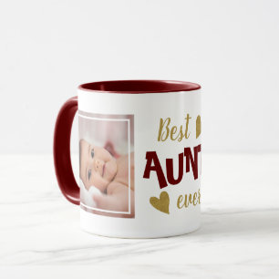 Beste Tante je 2 Foto Maroon und Gold Tasse