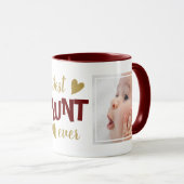 Beste Tante je 2 Foto Maroon und Gold Tasse (VorderseiteRechts)