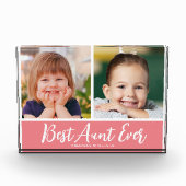Beste Tante je 2 Picture Collage Pink Keepake Fotoblock (Vorderseite)