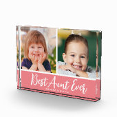 Beste Tante je 2 Picture Collage Pink Keepake Fotoblock (Rechts)