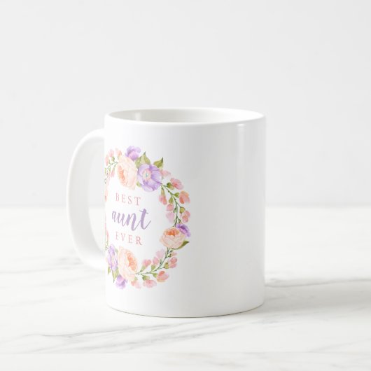 Beste Tante je Blumengeschenk Kaffeetasse (Vorderseite Links)