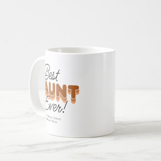 Beste Tante je Burnt Orange Tasse (Vorderseite Links)