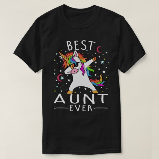 Beste Tante je Dabbing Einhorn T-Shirt (Design vorne)