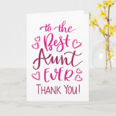 Beste Tante je Danke, Typografie in Pink Karte (Gelbe Blume)