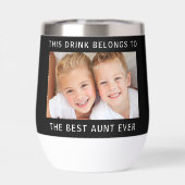 Beste Tante je Foto Black (Rückseite)