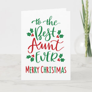 Beste Tante je frohe Weihnachtstypografie Karte