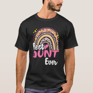 Beste Tante je Funny Pink Leopard Regenbogenmütter T-Shirt