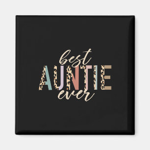 Beste Tante je Geschenke Tante Leopard Print Mütte Magnet