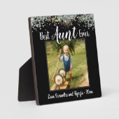 Beste Tante je Liebe Foto Glitzer Fotoplatte (Vorderseite)