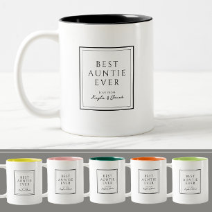 Beste Tante je Minimalistisch Schwarz und Weiß Zweifarbige Tasse